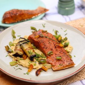pavé à la provançale et légumes de saison
